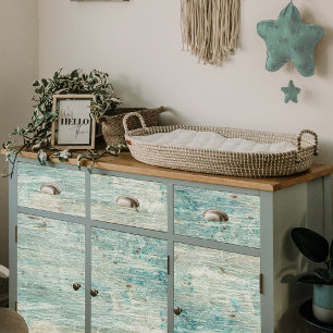 Beach Weathered Wood Ocean Blue Crackle Decoupage Tissue Paper