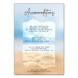 Beach Wedding Accommodation Cards
