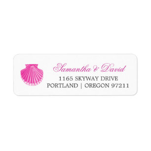 Beach Wedding Address Scallop Shell Pink
