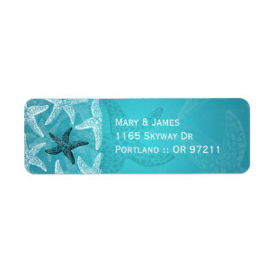 Beach Wedding  Address Starfish Blue
