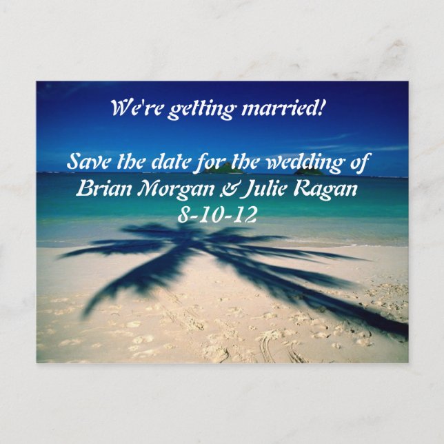 beach wedding announcement postcard (Front)