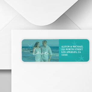 Beach wedding aqua love script photo underwater