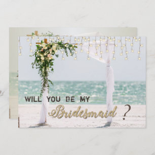 Beach Wedding Arbor Floral Bridesmaid Card