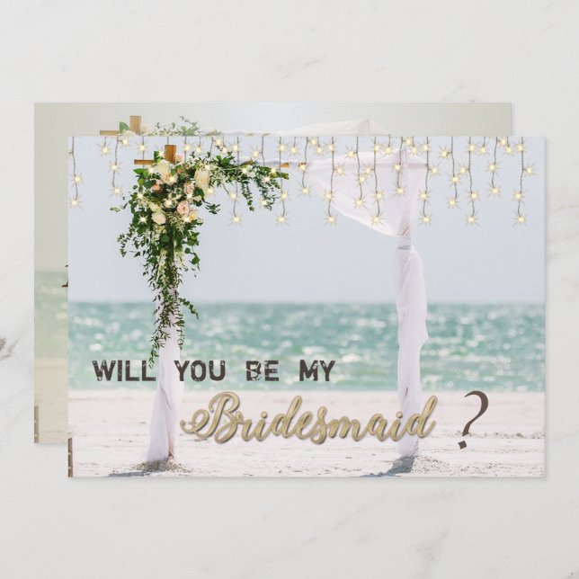 Beach Wedding Arbor Floral Bridesmaid Card (Front/Back)
