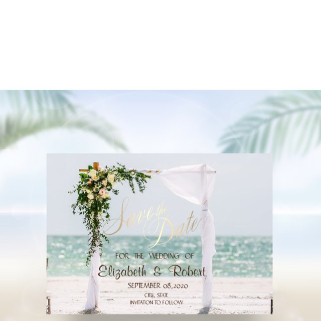 Beach Wedding Arbor Floral Save The Date (Creator Uploaded)
