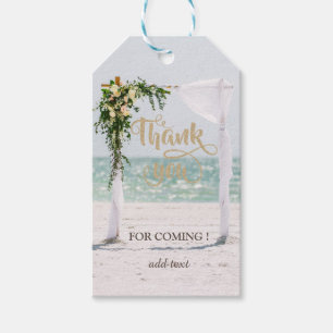 Beach Wedding Arbor Floral Thank You Gift Tags