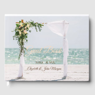 Beach Wedding Arbor Floral Wedding Guest Book