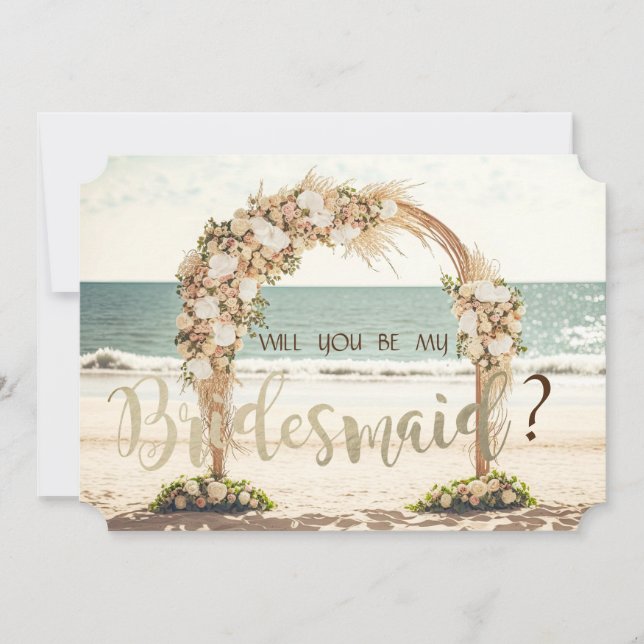 Beach Wedding Arbor Roses Bridesmaid Card (Front)