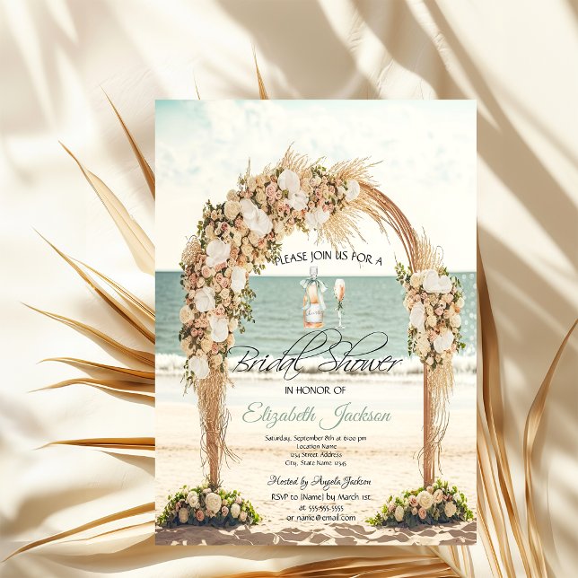 Beach Wedding Arbor Roses Invitation (Creator Uploaded)