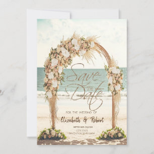 Beach Wedding Arbor Roses Summer The Date Card
