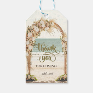 Beach Wedding Arbor Roses Thank You Gift Tags