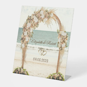 Beach Wedding Arbor Roses Wedding Pedestal Sign