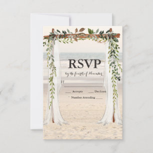 Beach Wedding Arbor RSVP card