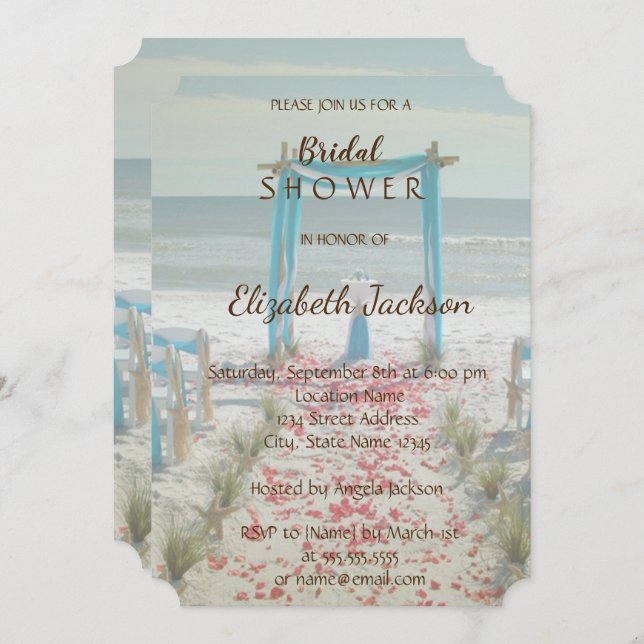 Beach Wedding Arbor Shower Invitation (Front/Back)