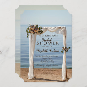 Beach Wedding Arch Floral Bridal Shower Invitation