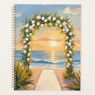 Beach Wedding Arch Floral Watercolor Planner