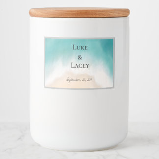 beach wedding beer bottle label