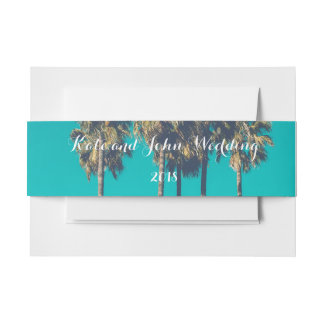 Beach Wedding Belly Band Palms Invitation Belly Band