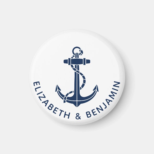 Beach Wedding Boat Anchor Swag Magnet (Front)