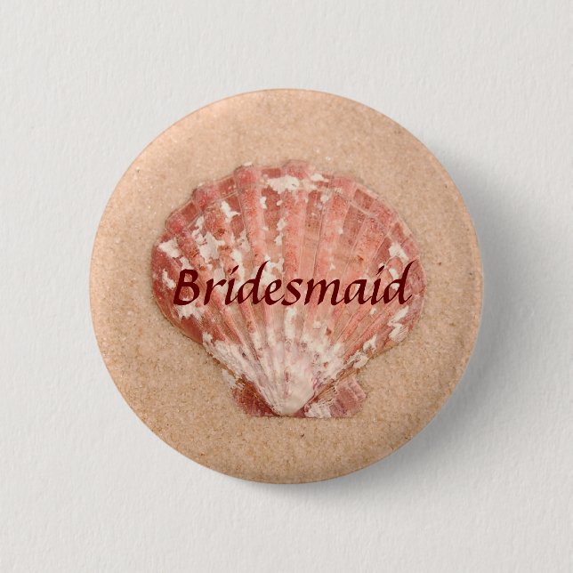 Beach Wedding Bridesmaid Button (Front)