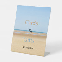 Beach Wedding Cards and Gifts Pedestal Sign