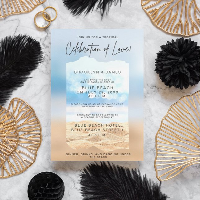 Beach Wedding Celebration Of Love Summer Invitation (Creator Uploaded)