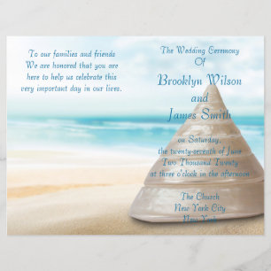 Beach Wedding Ceremony Program Flyer