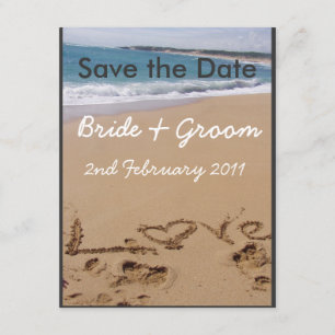 Beach Wedding - Change colour to suit your theme! Save The Date