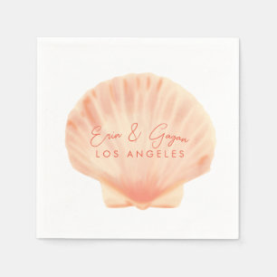 Beach wedding cocktail  napkin