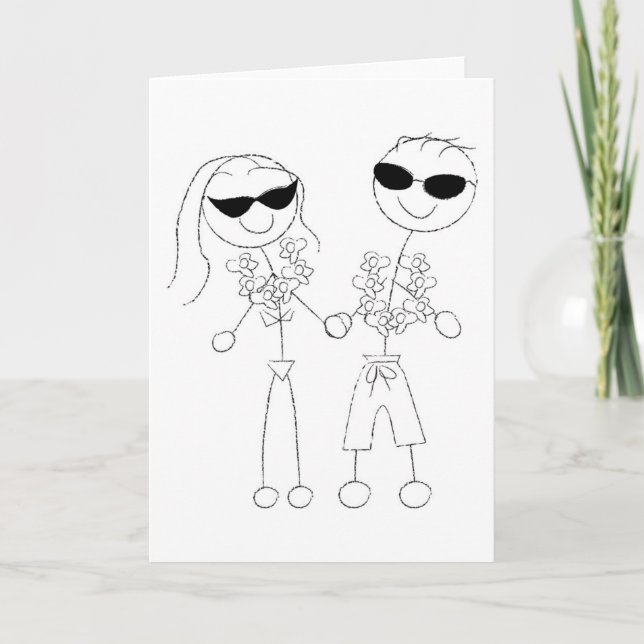 Beach Wedding Couple Card (Front)