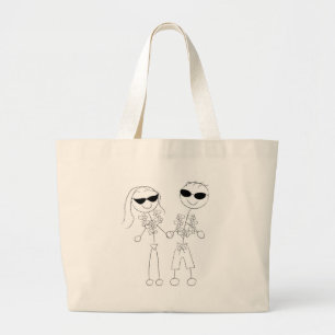 Beach Wedding Couple Large Tote Bag