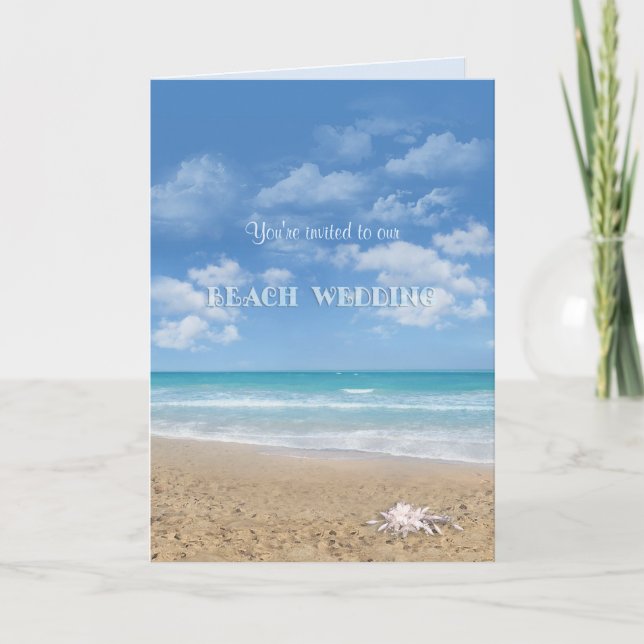 Beach Wedding (customizable) Invitation (Front)