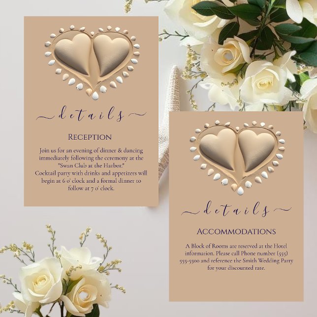 Beach Wedding Details Enclosure Card (Beach Wedding Details Enclosure Card Reception and Accommodation Detail Card)