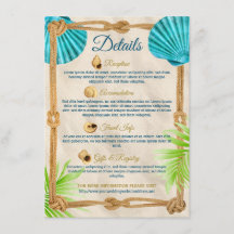 Beach Wedding Details Turquoise Seashell Rope Palm