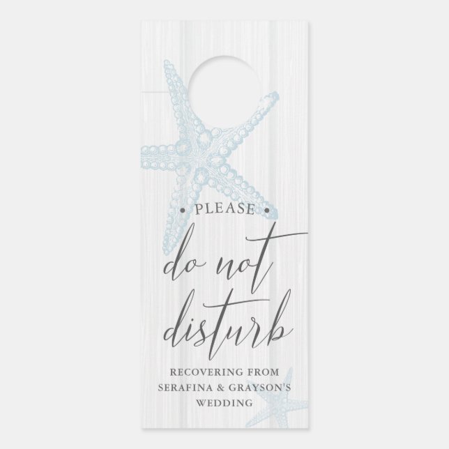 Beach Wedding Door Hanger Do Not Disturb (Front)