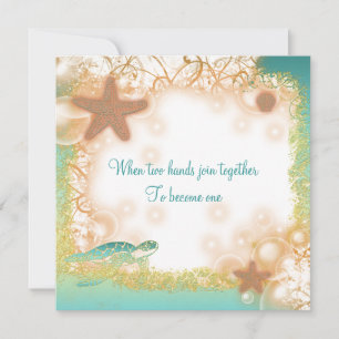 Beach wedding elegant party theme invitation