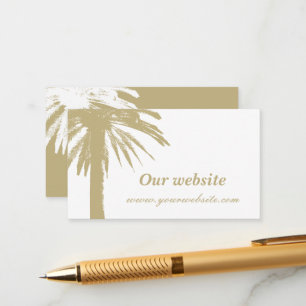 Beach wedding enclosure cards with palm tree print