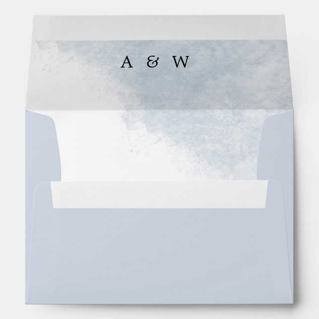 BEACH WEDDING ENVELOPE | DUSTY BLUE WATERCOLOR (Back (Bottom))