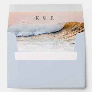 BEACH WEDDING ENVELOPE | OCEAN SUNSET STATIONERY