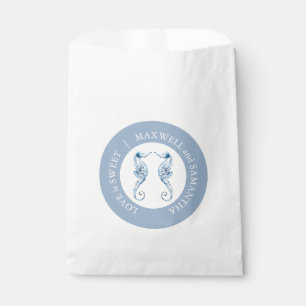Beach Wedding Favour Bags Watercolor Seahorses