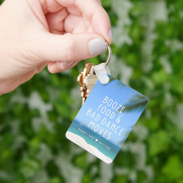 Beach Wedding Favour Funny  Key Ring (Hand)