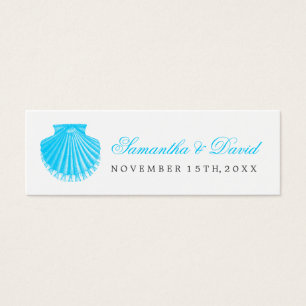 Beach Wedding Favour Tag Scallop Shell Turquoise