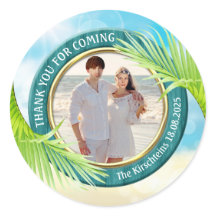 Beach Wedding Favour Your Photo Palm Leaf Tropical