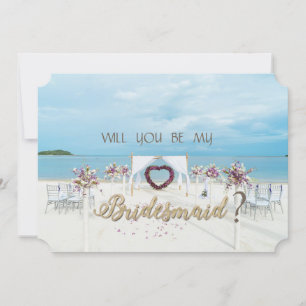 Beach Wedding,Floral Arbor Bridesmaid Card