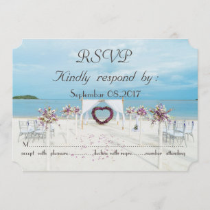 Beach Wedding Floral Arbor RSVP Invitation
