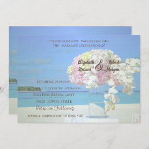 Beach  Wedding Floral Invitation