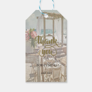 Beach Wedding Floral Retro Arbor Gift Tags