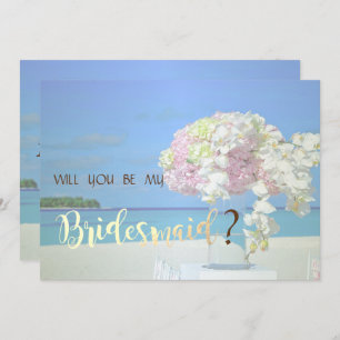 Beach Wedding Flowers Bridesmaid Card