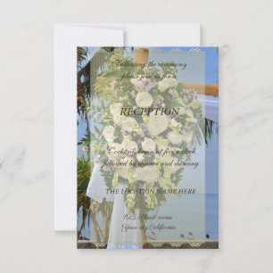 Beach Wedding,Flowers Reception Invitation
