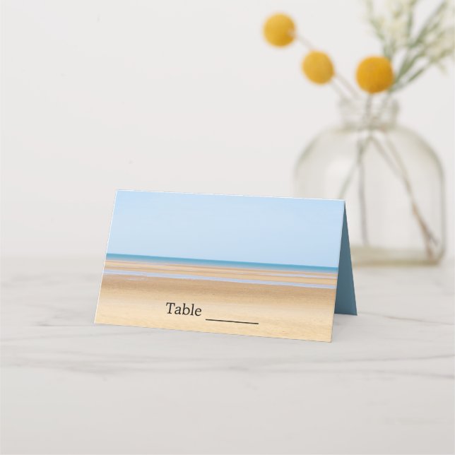 Beach Wedding Folded Place Cards (Front)